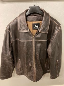 G-III Apparel Vintage Genuine Leather Jacket Large Dark Brown