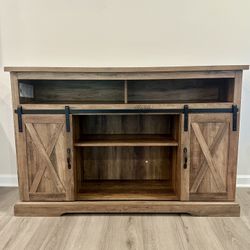 Farmhouse 52" Sliding Barn Door Highboy Modern TV Stand