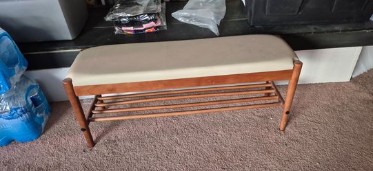 Bamboo 2 tier shoe bench