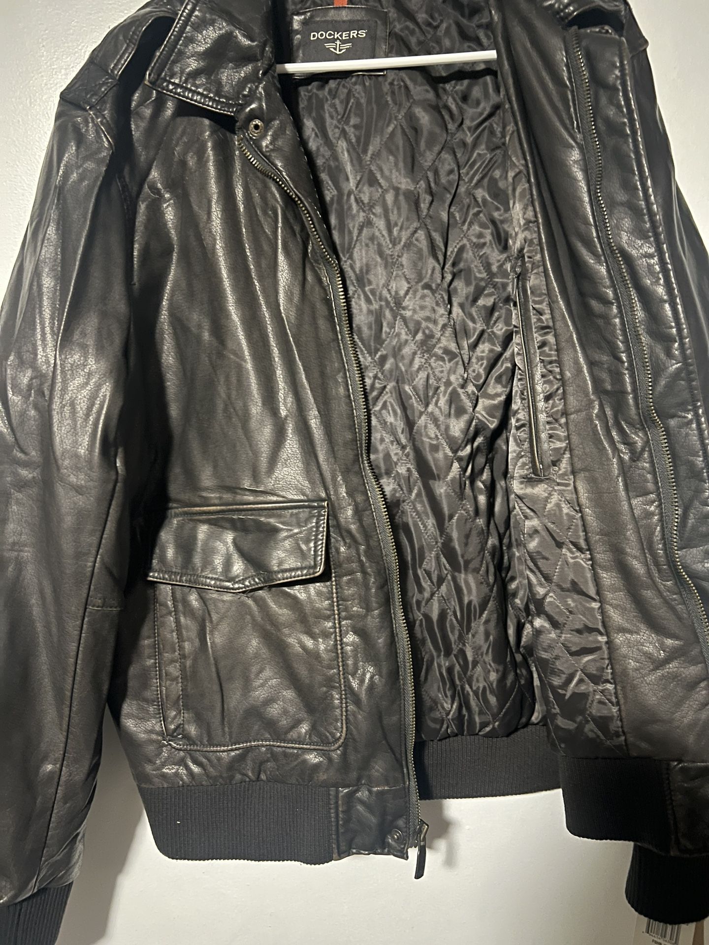 DOKERS LEATHER COAT
