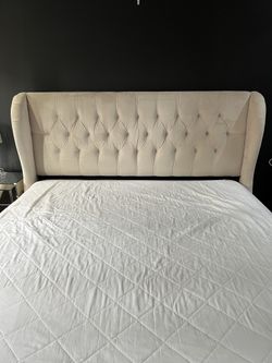 King Size Tufted Wing Back Velvet Bed Frame 