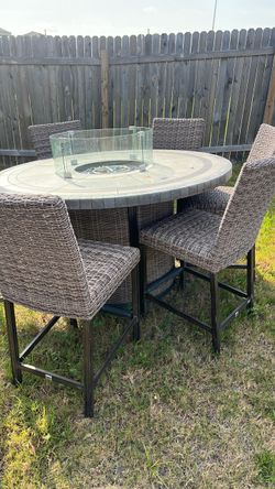 Gently used Fire Pit Lawn Table W Chairs