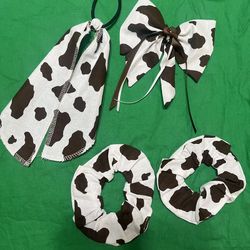 Hair Stuff 4 Pc Set Cow Print-creations251