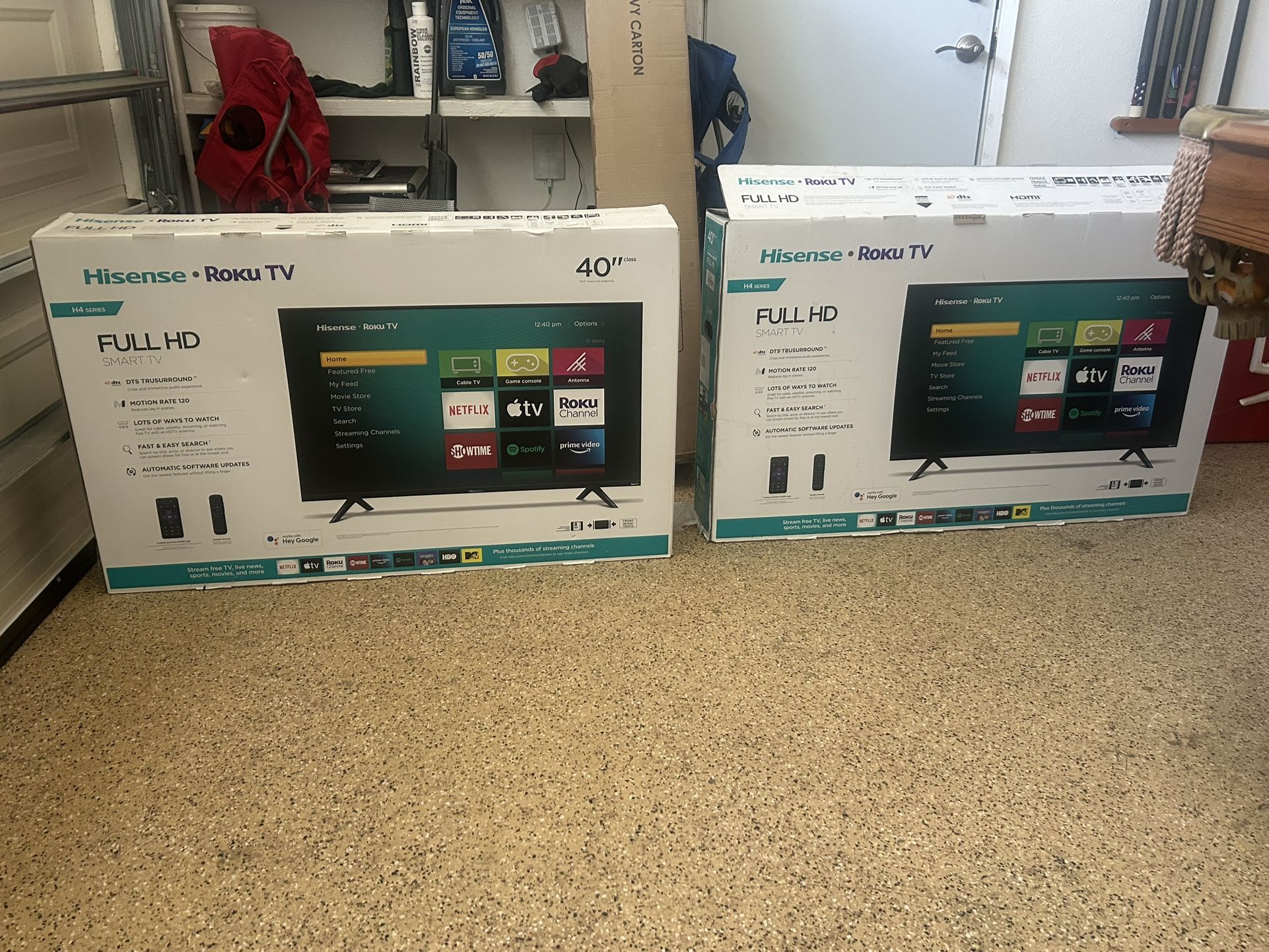 2   40” Inch  Emerson Flat Screen Televisions 