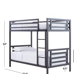 Twin Metal Bunk Bed with Mattresses – Crate & Barrel