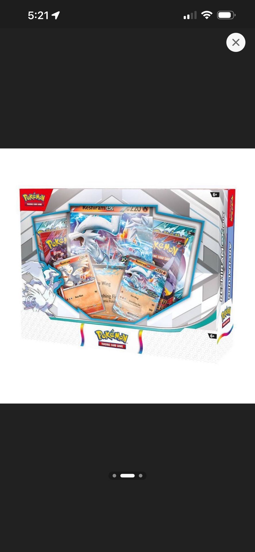 Pokemon Reshiram Ex Box