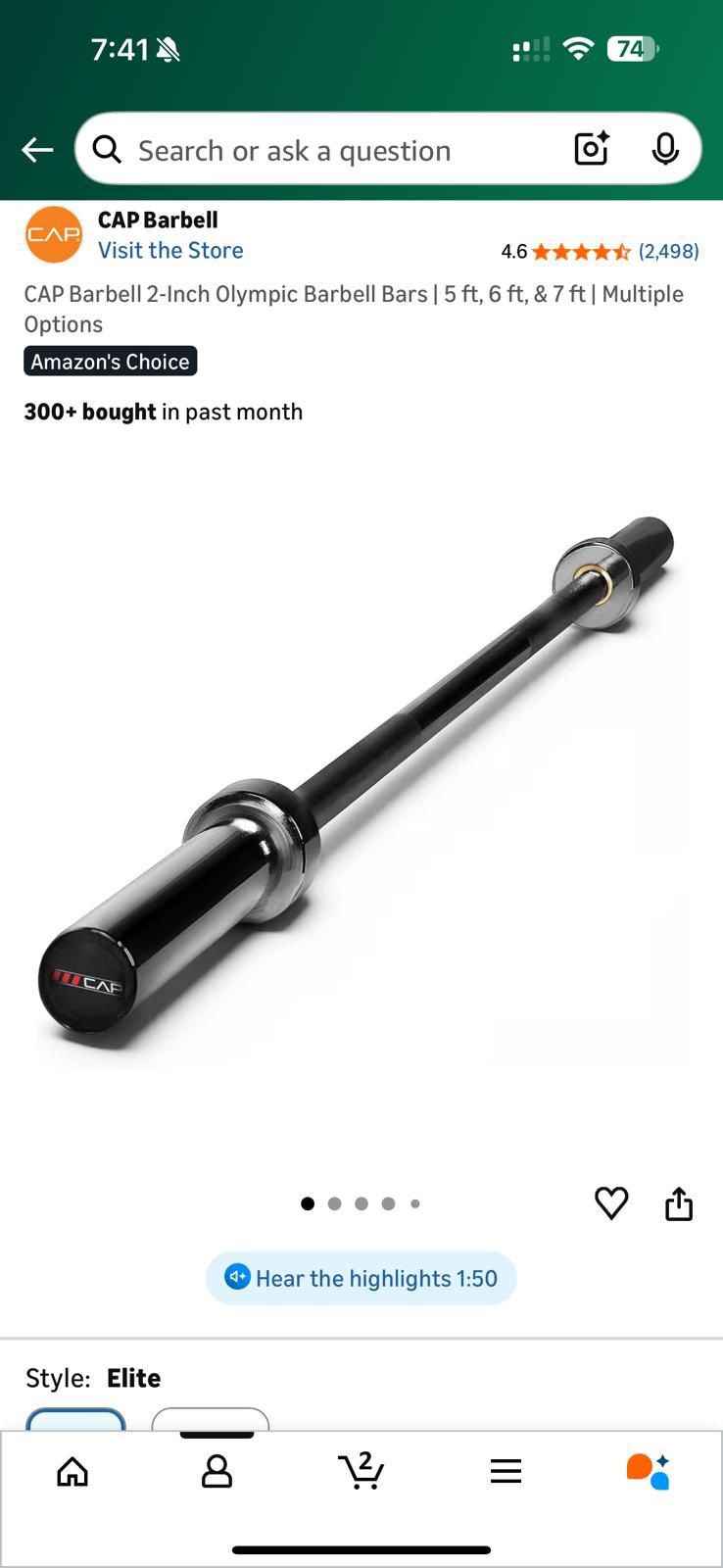 CAP Barbell 2 Inch Olympic Bar