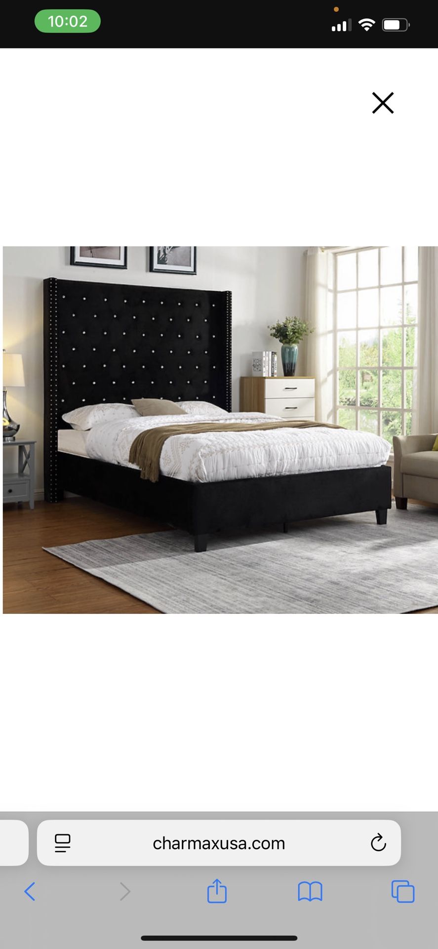 Brand New Black 6foot Tall Bed Frame With New Mattress Set/Fast Delivery