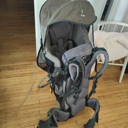 Deuter Kid Comfort 3 Backpack Child Carrier Hiking Black & Gray Rain Sun Shade