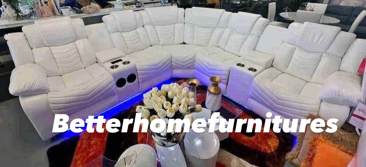 New Sectional Recliner With LED Available In Black, White, Gray ✅finance Available No Credit Needed $39 Down
