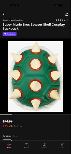 Super Mario Bros Bowser Shell Backpack