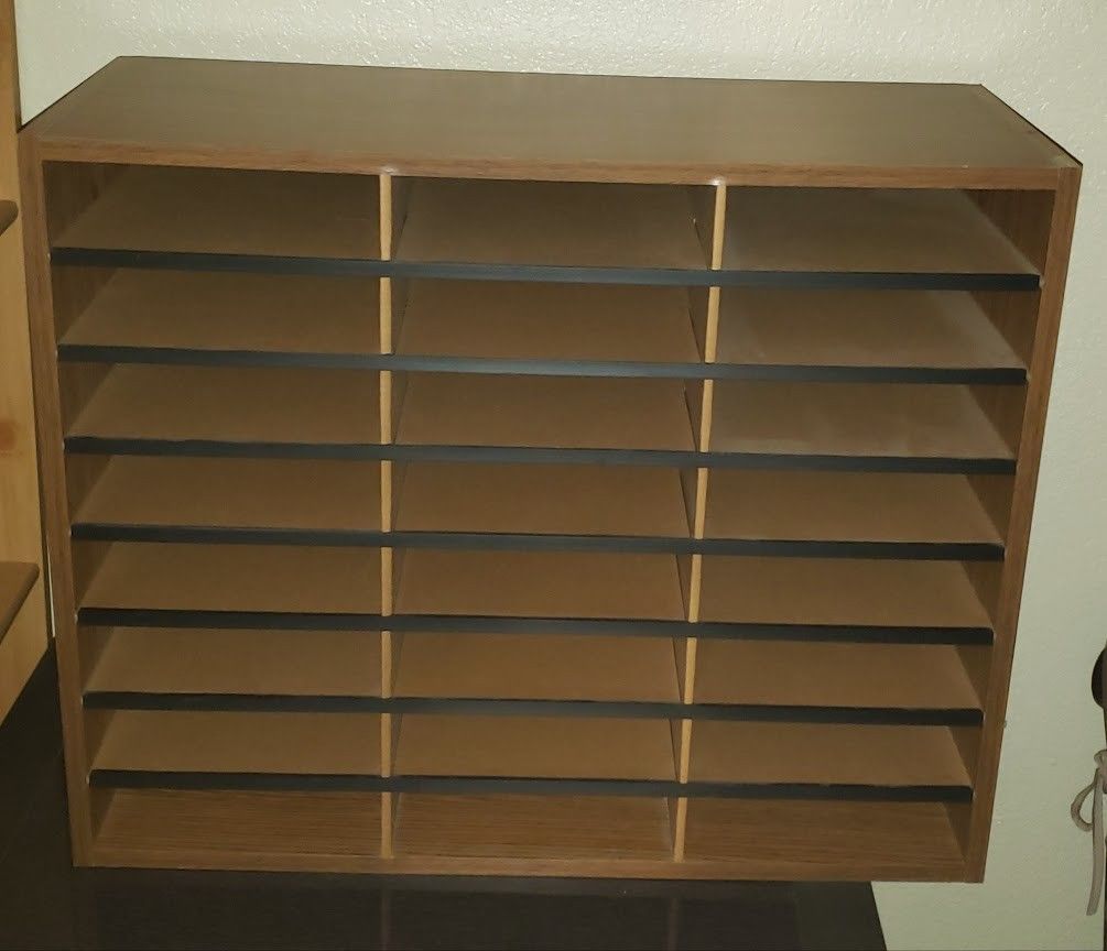 Wooden Mail Sorter/Paper Organizer, 24 Compartment