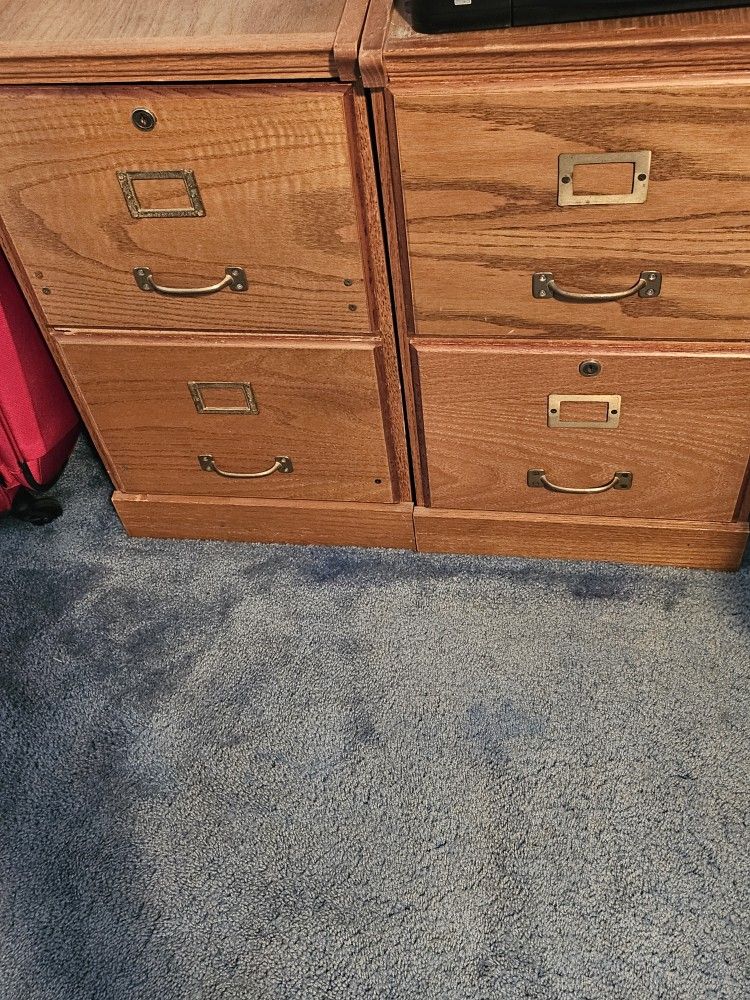 Wood 2 Draw File cabinets