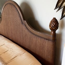 King Rattan Wood Bed frame, Nightstand, Dresser 