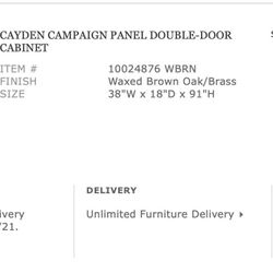 Restoration Hardware T Brace Large Desk & 2 Cabinets 