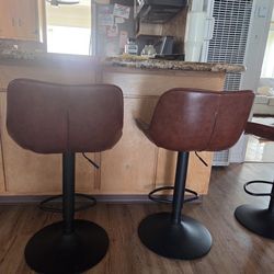 Leather brown bar stools