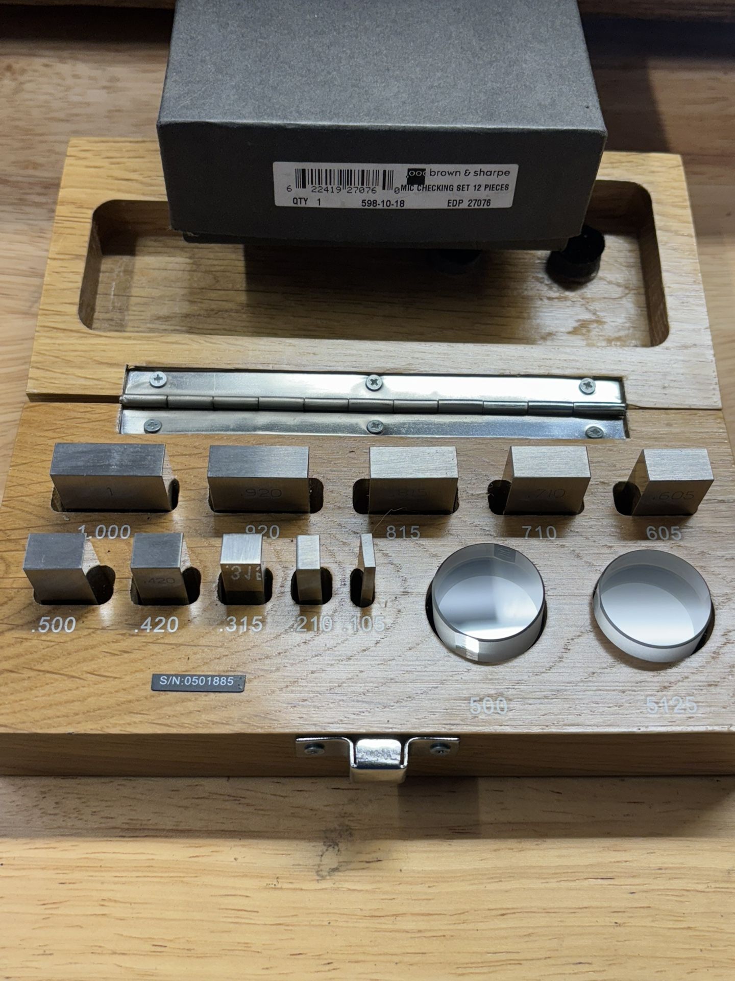 Tesa Brown & Sharpe 598-10-18 Micrometer inspection gage block Set optical flats