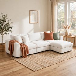 Alexent Luis 3-Seat Modular Sofa with Reversible Ottoman