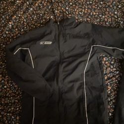 Nike Bauer Jacket Youth Large Softshell Full Zip Hockey Coat Black Embroidered