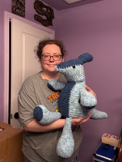 Unique Gift Parasaurolophus Duck Billed Dinosaur Handmade Crocheted Stuffed animal LAYAWAY AVAILABLE