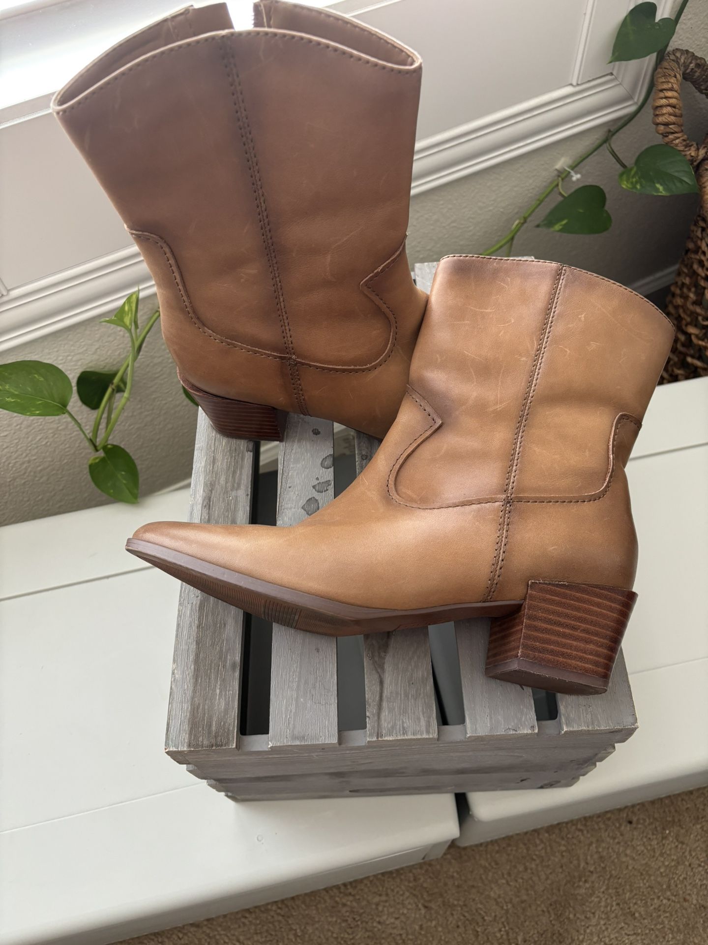 Short Leather Boots Women's