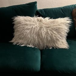 Fluffy White Decorative Pillow