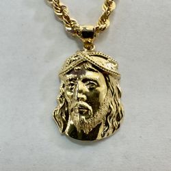 10k Gold Jesus Piece Charm 