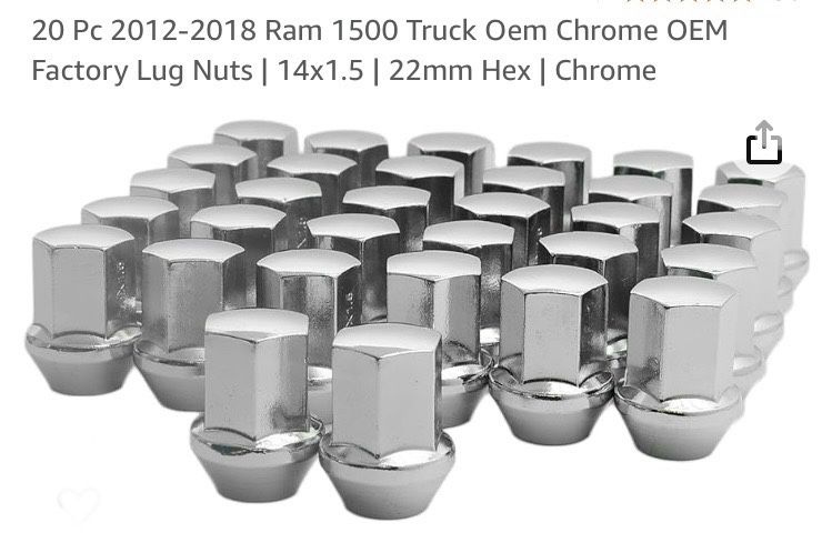20 Pc 2012-2018 Ram 1500 Truck  OEM Factory Lug Nuts 14x1.5 22mm THESE LUG NUTS ARE FOR Factory WHEELS  VEHICLE COMPATIBILITY 2012-2018 Ram 1-