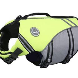 Vivaglory New Sports Style Ripstop Dog Life Jacket Safety Vest with Superior Buoyancy & Rescue Handle(M)