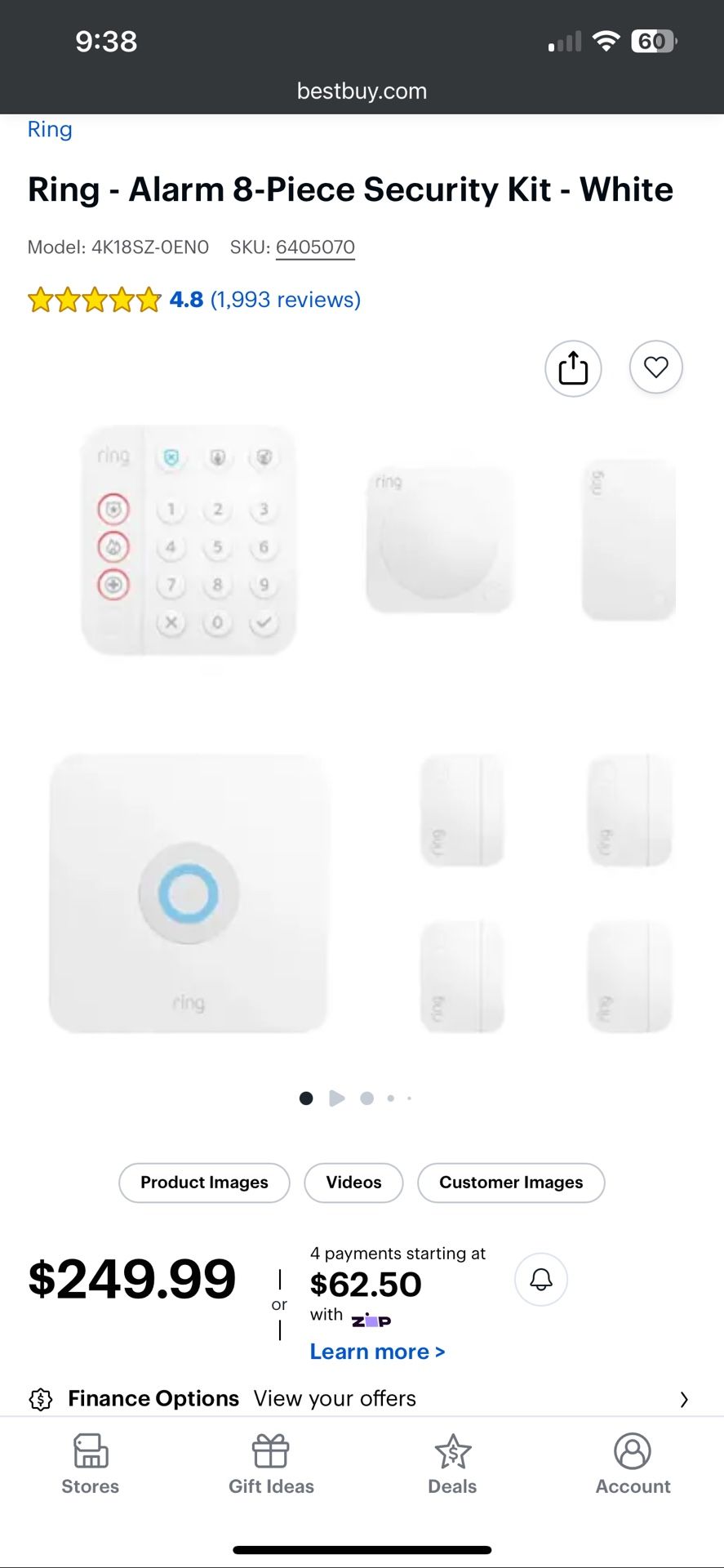 Ring - Alarm 8-Piece Security Kit - White