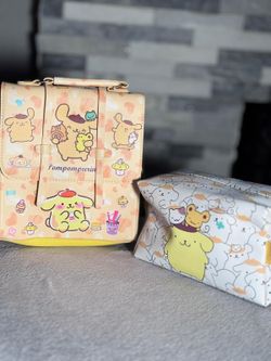 Pompompurin Backpack & Cosmetic Makeup Bag 