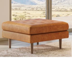 Poly And Bark Napa Large 35x35 Square Cognac Leather Ottoman
