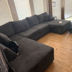 Midnight Black Sectional Couch