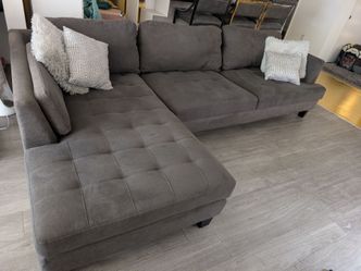 Gorgeous L-Shaped grayish brown couch -DTLA