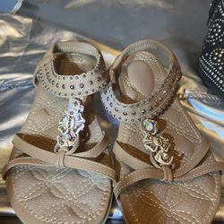 Tan Suede Sandals With Stones