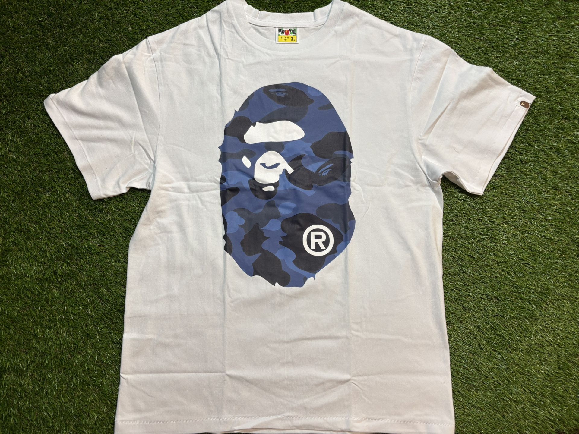 Authentic Bape T-Shirt White/Navy XL