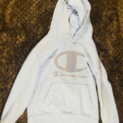 Champion Kids Hoodie – Size 7 – Light Blue Pullover Sweatshirt 