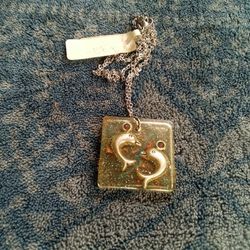 Resin Silver Dolphin Necklace 