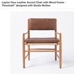 Layton Faux Leather Accent Chair With Wood Frame - Set of 2
