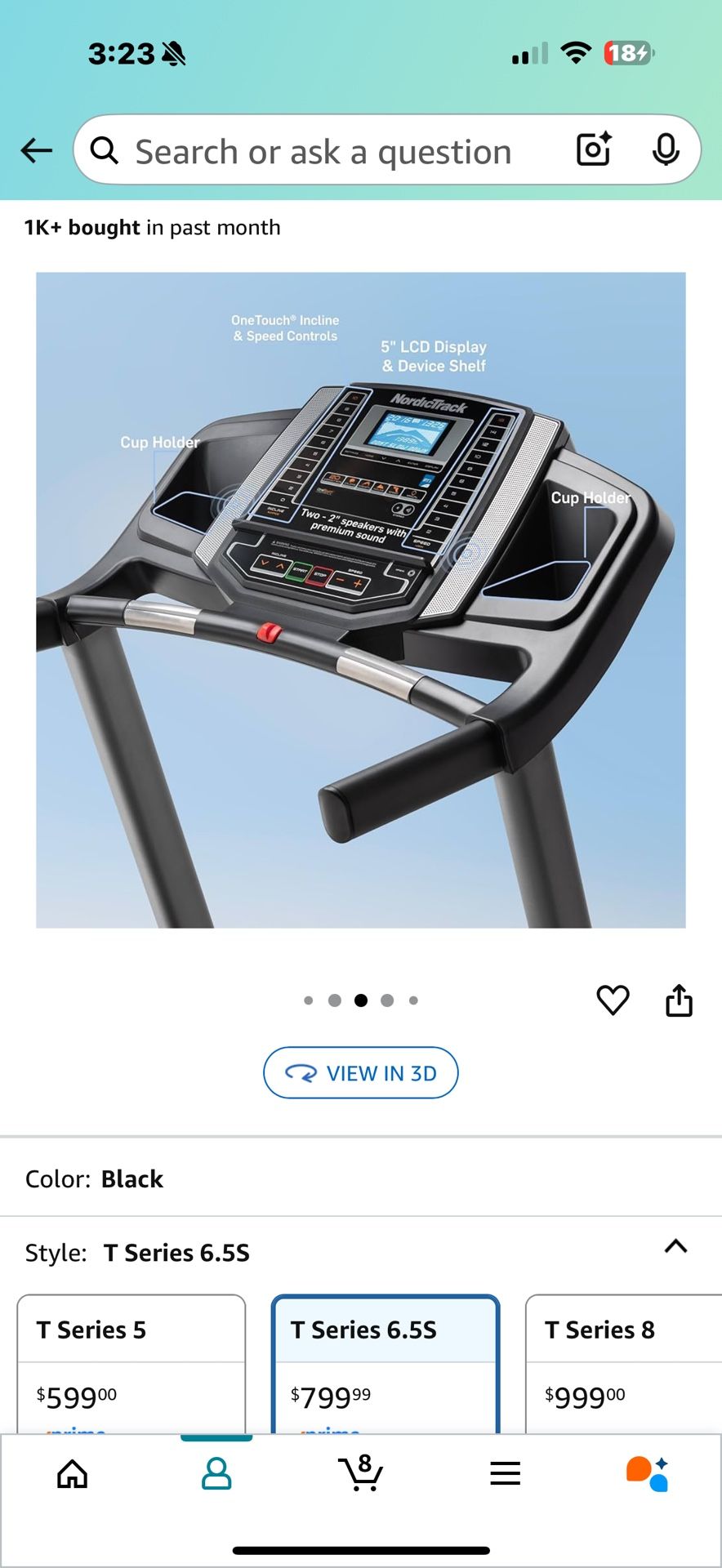 NordicTrack T Series 6.5S Treadmill — Excellent Condition