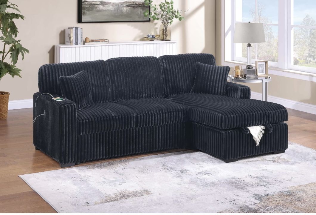 Corduroy Sectional Sleeper Sofa