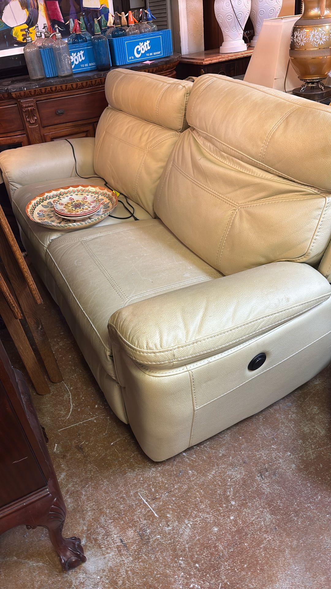 Electric Reclining Chair Leather 