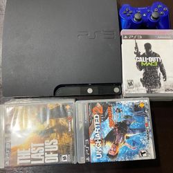 PS3 Slim 120 GB With 1 Controller And Games