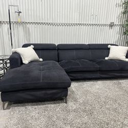 Sectional Sofa Couch - Chaise - Adjustable Headrest - Cleaned - Comfy - 2pcs - Delivery Available