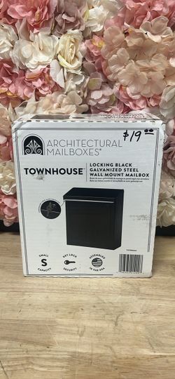 Architectural Mailboxes Townhouse Black, Medium, Galvanized Steel, Locking, Vertical, Wall Mount Mailbox