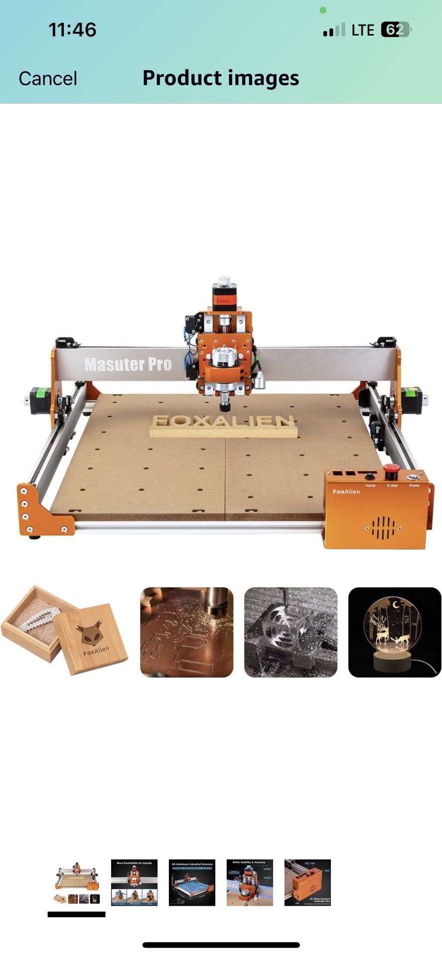 FoxAlien Masuter Pro CNC Router Machine, Upgraded 3-Axis Engraving All-Metal Milling Machine for Wood Acrylic MDF Nylon Carving Cutting