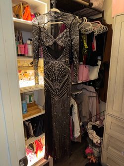 Rhinestone extravagant dress
