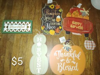 Fall Harvest Decorative Signs Set of 6
