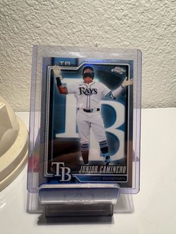 Junior Caminero Topps Chrome Tampa Bay Rays Card