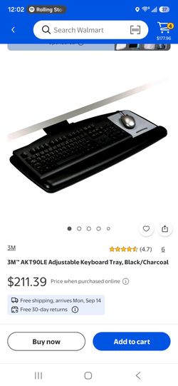 3M AKT90LE Adjustable Keyboard Tray Black/Charcoal